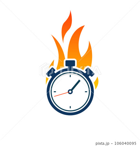 Last minute deals, hurry up - stopwatch in flame - Stock Illustration  [50171010] - PIXTA