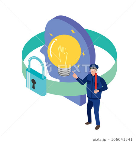 知的財産を守るイメージイラスト 知的財産を守るイメージイラスト 106041341