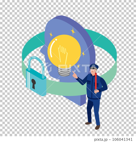 知的財産を守るイメージイラスト 知的財産を守るイメージイラスト 106041341