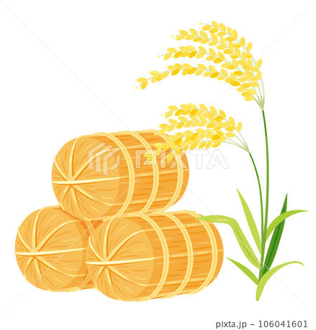 米俵と稲穂 106041601