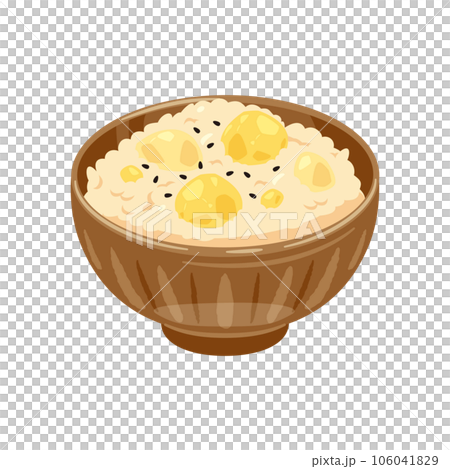 栗子米飯裝在碗裡 106041829