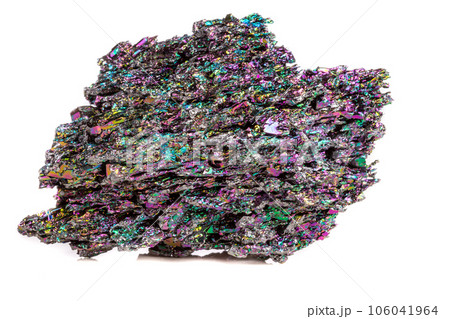 Macro mineral stone Carborundum on white background 106041964