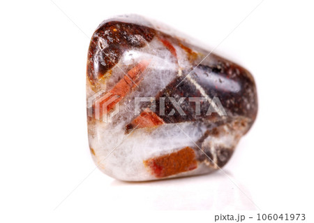 Macro mineral stone jasper on a white background 106041973