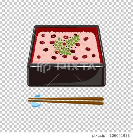 お重に盛られた赤飯 お重に盛られた赤飯 106041988