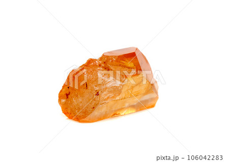 Macro mineral stone Lemurian Crystal a white background Macro mineral stone Lemurian Crystal a white background 106042283