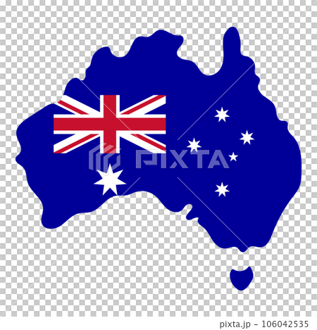 オーストラリア国旗の大陸地図アイコン。ベクター。 オーストラリア国旗の大陸地図アイコン。ベクター。 106042535