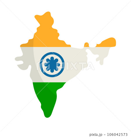 インド国旗の地図アイコン 106042573