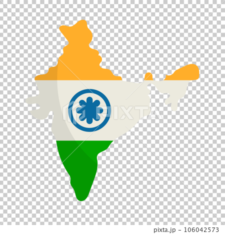 インド国旗の地図アイコン 106042573