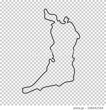 シンプルな大阪府の地図アイコン。ベクター。 106042584