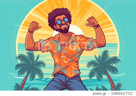 Attractive man enjoying the beach Attractive man enjoying the beach 106042752