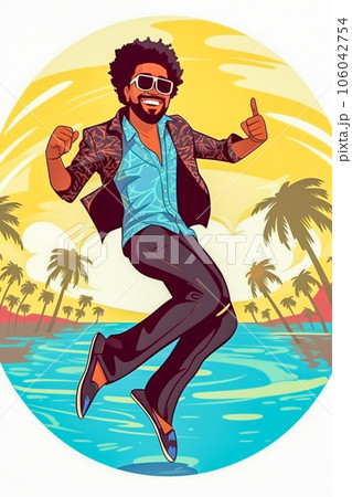 Attractive man enjoying the beach 106042754