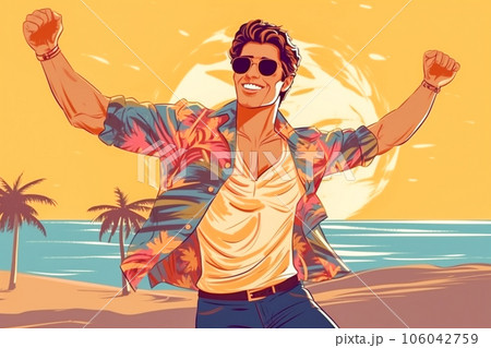 Man enjoying the beach 106042759