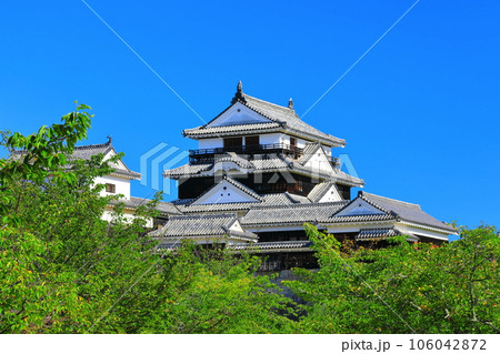 【愛媛県】快晴の松山城（大天守閣） 106042872