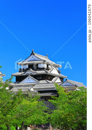 【愛媛県】快晴の松山城（大天守閣） 106042879