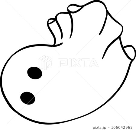 Cute Halloween ghost outline, retro spooky boo cartoon doodle illustration Cute Halloween ghost outline, retro spooky boo cartoon doodle illustration 106042965