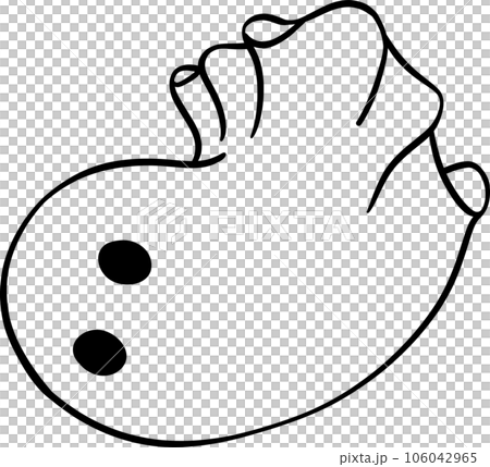 Cute Halloween ghost outline, retro spooky boo cartoon doodle illustration Cute Halloween ghost outline, retro spooky boo cartoon doodle illustration 106042965
