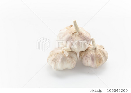 garlic placed on a white background. garlic placed on a white background. 106043209