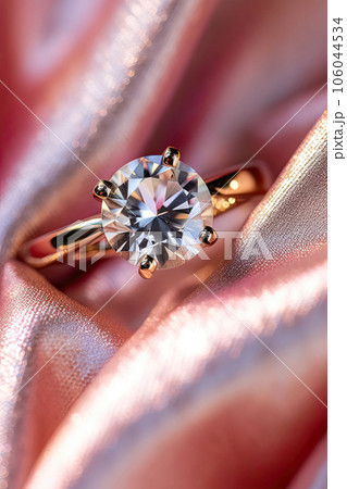 Luxurious Diamond Ring in Sunlit Setting 106044534