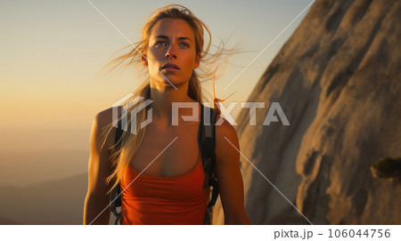 Close-Up of Young Woman Climbing El Capitan 106044756
