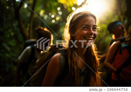 Female Teens Embarking on an Adventure Female Teens Embarking on an Adventure 106044758