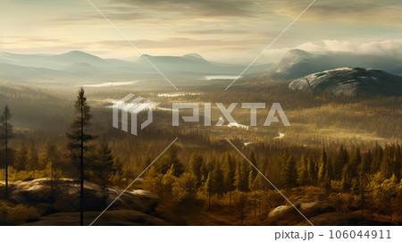 Nature's Harmony: Forests and Peaks 106044911