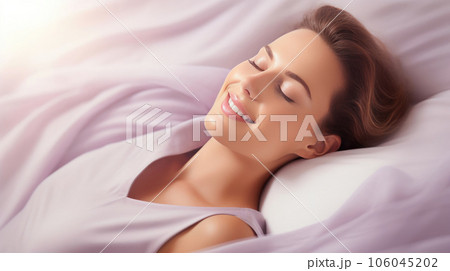 Tranquil Sleeping Beauty on Lavender Bedding Tranquil Sleeping Beauty on Lavender Bedding 106045202
