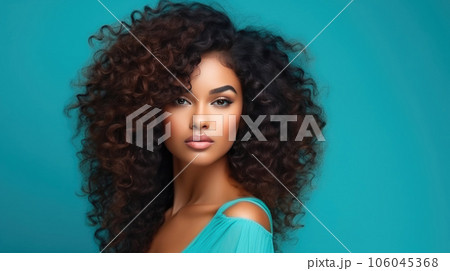 Elegant Afro-Curly Beauty 106045368