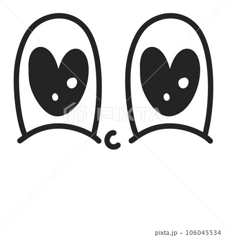 Eye groovy retro emotion smiley cute cartoon 106045534