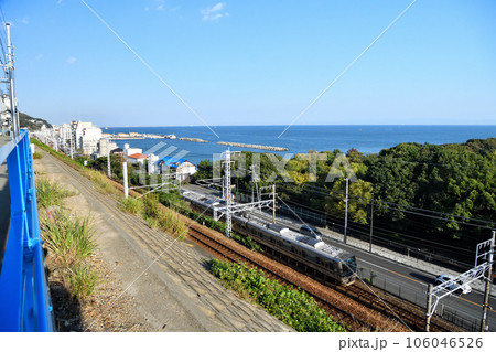 晴れた日の須磨・塩屋界隈の風景 海と鉄道 晴れた日の須磨・塩屋界隈の風景 海と鉄道 106046526