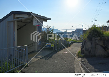 晴れた日の須磨・塩屋界隈の風景 海と鉄道 晴れた日の須磨・塩屋界隈の風景 海と鉄道 106046534