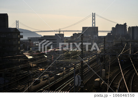 晴れた日の須磨・塩屋界隈の風景 海と鉄道 晴れた日の須磨・塩屋界隈の風景 海と鉄道 106046550