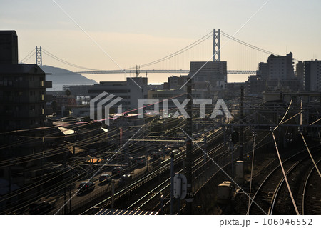 晴れた日の須磨・塩屋界隈の風景 海と鉄道 晴れた日の須磨・塩屋界隈の風景 海と鉄道 106046552