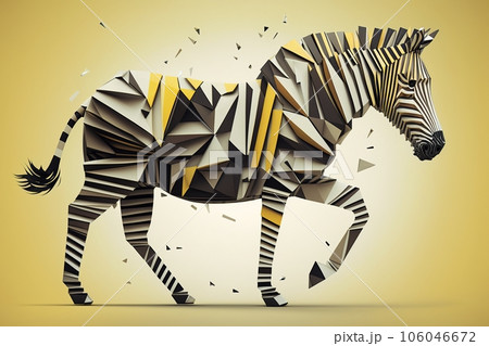 abstract geometric zebra concept created by generative AI 106046672
