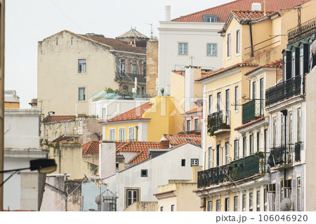 Small European houses in the old town of Portugal 106046920
