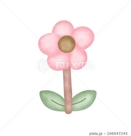 Cute cartoon pastel doodle hand draw flower Cute cartoon pastel doodle hand draw flower 106047245