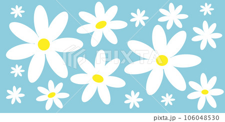 Seamless pattern delicate chamomile flowers retro style. EPS10 vector Seamless pattern delicate chamomile flowers retro style. EPS10 vector 106048530