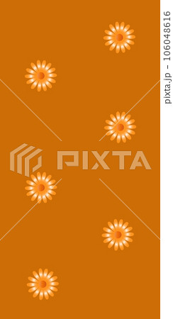 Chamomile flowers seamless pattern on orange background. EPS10 vector Chamomile flowers seamless pattern on orange background. EPS10 vector 106048616