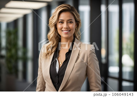 A businesswoman's street portrait in a city A businesswoman's street portrait in a city 106049143
