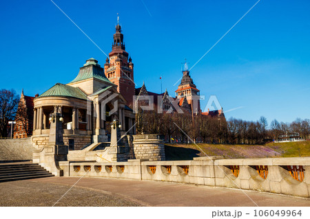 Historic building of Provincial Office on Haken terrace in Szczecin, Poland 106049964