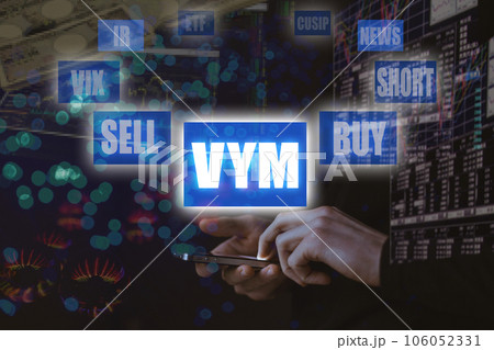スマートフォンでの金融取引のイメージ VYM スマートフォンでの金融取引のイメージ VYM 106052331