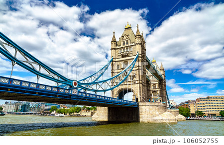 Tower Bridge across the Thames River in London, England 106052755