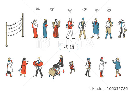 初詣の人々 セット 初詣の人々 セット 106052786