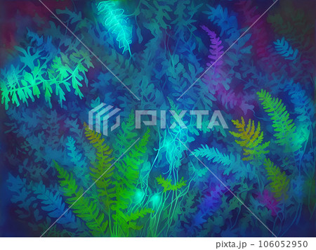 光る草の壁紙[AI生成画像] 106052950