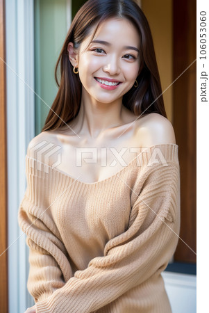 オフショルダーの女性 106053060