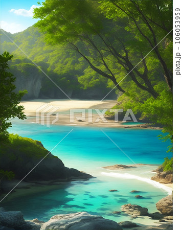 綺麗なビーチ[AI生成画像] 106053959