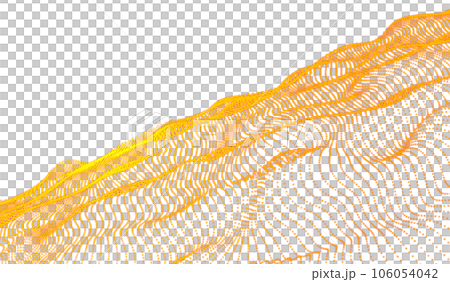3D abstract digital technology red particles wave 106054042