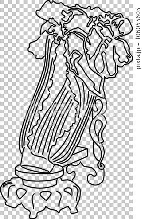 Jadeite Cabbage from the National Palace Museum of Taiwan_line drawing 106055605