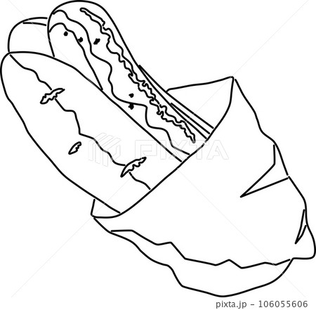 台湾のローカル―フード　大腸包小腸_線画 106055606