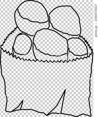 Taiwanese Local Food: Sweet Potato Balls_Line Drawing 106055607