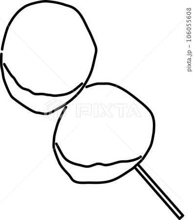 台湾のローカル―フード サツマイモボール_線画 台湾のローカル―フード サツマイモボール_線画 106055608